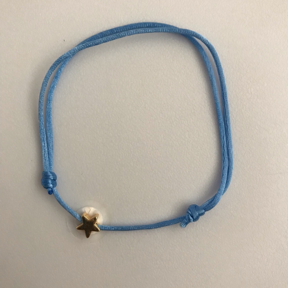 NEW💕LT Blue String Gold Star Adjustable Bracelet